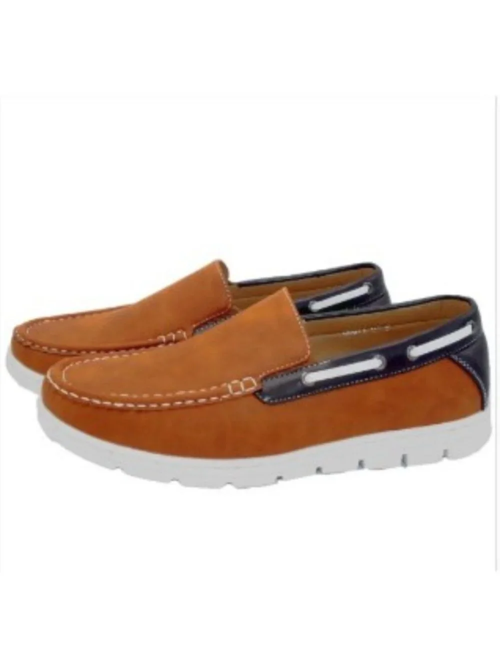 Men's Moccasins Driving Comfort Slip on Loafers Boat Shoes Tan